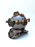 Casque de plongée sous-marine vintage Navy Mark V en cuivre et laiton massif de 18 pouces, écologique, fait main, taille réelle, décoration nautique en métal