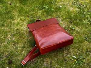 Customized Logo Unisex Genuine Leather Waterproof <b>Simple</b> Design Business Travel <b>Backpack</b> LBP-0115 - Product Image 3