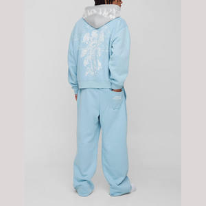 Ensemble de survêtement unisexe avec sweat-shirt et pantalon de jogging OEM, survêtement ample en 2 pièces, costume de sport personnalisé avec logo au dos - Product Image 5