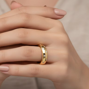 แหวนเพชรธรรมชาติ14K ประดับเพชรธรรมชาติสำหรับผู้หญิงเพชรธรรมชาติ7เม็ดชุบโรเดียมตัดสวยงามปรับแต่งได้สำหรับงานแต่งงาน - Product Image 5