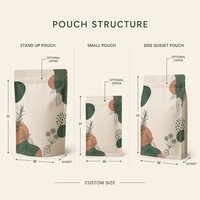 Emballage de thé personnalisé avec impression numérique et finition mate, emballage de sachets de thé sur mesure, pochette pour tisane, emballage pour mélange de plantes, sachet stand-up