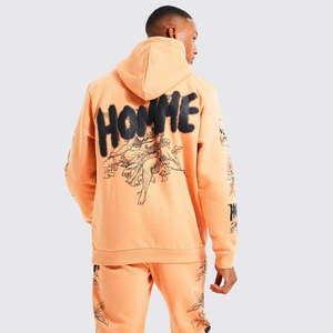 Custom Men's Winter Fleece <b>Hoodie</b> Jogger Set Sports Contrast <b>Stitch</b> Heavyweight Cotton <b>Oversized</b> Hooded Sweat Suit - Product Image 5