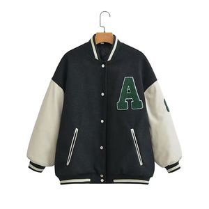 Veste d'hiver personnalisée de haute qualité pour hommes avec manches en cuir Vestes de baseball Letterman en laine et toile Tissu léger - Product Image 1