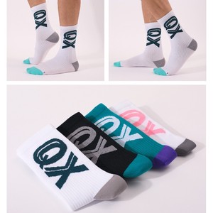 Custom Jacquard Logo Mid-Calf Sports <b>Socks</b> <b>with</b> Color Block <b>Toes</b> and Heels Arch Support ODM Factory Price - Product Image 6