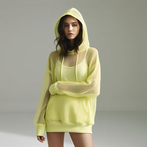 Sports Hoodie Fitness Wear Women Summer Hoodie Long Sleeve Workout Gym <b>Cloth</b> Running Sportswear See Through Hoodie - Product Image 3