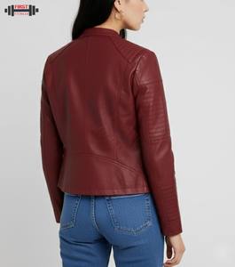 Chaqueta Bomber de Cuero Transpirable para Mujer Talla Grande 2025 con Logotipo Personalizado y Diseño de Rayas, Gran Venta - Product Image 6
