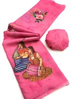 Sari classique dernier cri tendance doux lisse sans poids Georgette kalamkari poupée impression fantaisie vêtements ethniques Saree exclusif vêtements de fête