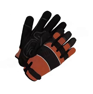 Gant de mécanicien en cuir synthétique avec style de paume rembourré avec fermeture à crochet et boucle Gants de sécurité de travail - Product Image 6