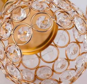 Bougeoir rond en métal design cristal pour décoration de la maison décoration de la maison décoration festive hôtel restaurant table de mariage - Product Image 5