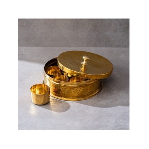 กล่องเครื่องเทศทองเหลืองคลาสสิกกล่องมาซาลาตู้เก็บของผงเครื่องเทศและสมุนไพรสำหรับบ้านและร้านอาหารอุปกรณ์ครัว - Product Image 6