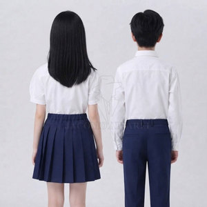 Collection de vêtements pour enfants, uniforme scolaire pour élèves, tissu doux, ensemble assorti chemise, pantalon et jupe. - Product Image 3
