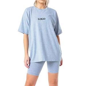 New Arrivals Custom Logo Quick Dry Solid <b>Colour</b> High Quality & Breathable Short Sleeves Women Summer <b>Set</b> - Product Image 1