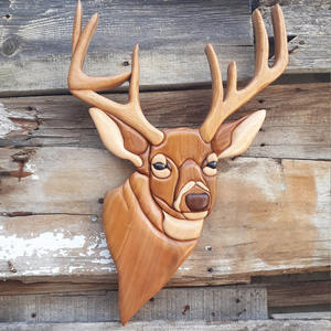 Decoración de la esquina del hogar carpintería plaga colgante de pared intarsias recuerdo de madera imán de nevera - Product Image 4