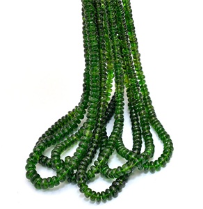 Chrome Diopside Gemstone 3mm-5mm Smooth Rondelle <b>Stone</b> <b>Beads</b> - Product Image 3