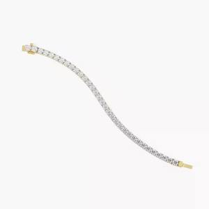 กำไลเทนนิสเพชรทรงกลมคลาสสิกที่เพาะเลี้ยงในห้องปฏิบัติการ  ทองคำ 14K สีเหลือง - Product Image 2