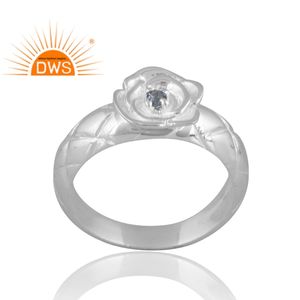 Tendance Design Argent Naturel Londres Bleu Topaze Bague En Pierres Précieuses Pour Les Femmes Conception Personnalisée Bijoux Pour Les Femmes Cadeau Pour Elle - Product Image 1