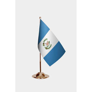 Drapeaux de bureau du Guatemala imprimés numériquement avec mât en aluminium - Product Image 2