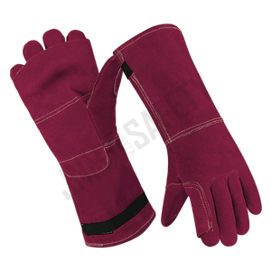 Haute qualité cuir de vachette fendu Protection du travail sécurité gants de soudage industriels tablier renforcé paume gantelet gants à main - Product Image 6
