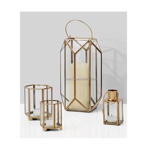 Lanterne décorative pour la maison en métal fini or pour éclairage de Noël et de jardin Lanterne à bougie suspendue - Product Image 2