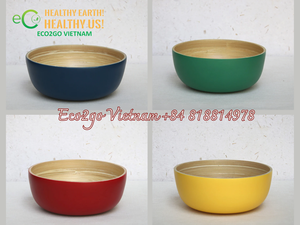 ¡2025 al por mayor! Cuenco y cuchara de bambú reutilizable/cuenco de bambú redondo con logotipo grabado con láser hecho en Vietnam - Product Image 4