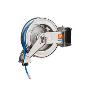 Enrouleur de tuyau pivotant en acier inoxydable Meclube Mod. SX 400 avec tuyau de 10m 20 bar 13x19-pour tuyaux d'arrosage air-eau et bobines AISI 304 - Product Image 1