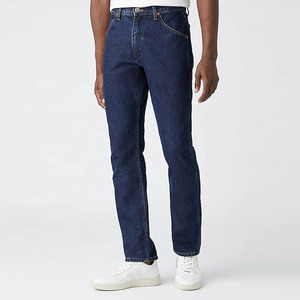 Jeans droits classiques décontractés pour hommes en gros, denim enduit, technique lavée, respirant, écologique, séchage rapide, compétitif - Product Image 1