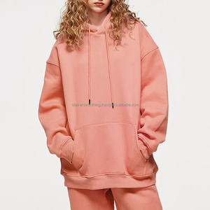 Sweat à capuche oversize pour femme de haute qualité, dernière collection, grande taille, respirant, avec fermeture éclair, motif 3D, technique de lavage à l'acide, face avant en polaire - Product Image 1