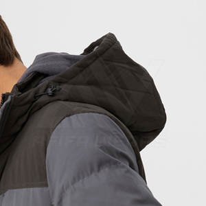 Veste matelassée respirante à col montant et capuche pour homme, de haute qualité, personnalisable, style streetwear, prix raisonnable - Product Image 2