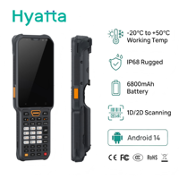 PDA robuste RFID Android 14 4,3 pouces IP68 38 touches avec bracelet, CPU Qualcomm 4+64, batterie interchangeable 6800mAh