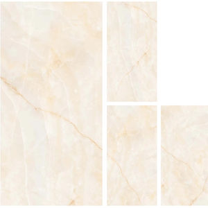 HONY ONYX CREMA 600x1200mm Azulejos de porcelana esmaltada Acabado brillante moderno antideslizante para baño Interiores escolares Europa para piso - Product Image 1