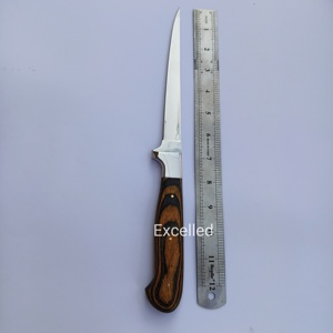 Couteau à filet personnalisé de 13 pouces fait à la main avec lame en acier J2 manche en bois Pakka comprend une gaine en cuir-pour filet de pêche utilisation en cuisine - Product Image 5