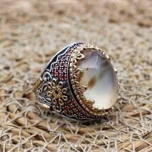 Rare Orange Agate Bezel Setting Mens 925 Sterling Silver Wedding Anniversary Vintage Design Party <b>Ring</b> Fine Jewelry - Product Image 2