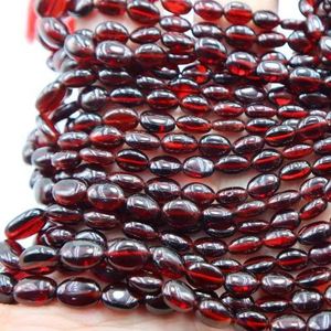 Cuentas de forma ovalada lisa de granate, cuentas lisas de granate Natural, cuentas para hacer joyas de 14 pulgadas, proveedor de alta calidad - Product Image 1