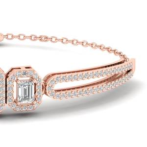 REYES Personalized 14K 18K <b>Solid</b> <b>Gold</b> Emerald Cut 1.36 Carat Moissanite Tennis Bracelets For Women Handmade Gift Jewelry - Product Image 2