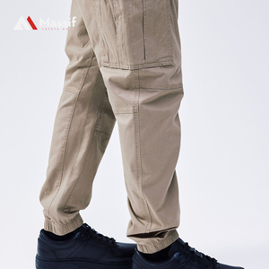 Pantalones de lona ligeros informales para hombre, puño elástico, cordón en la cintura del tobillo, multibolsillos retazos, incluido el tobillo de la cintura - Product Image 2