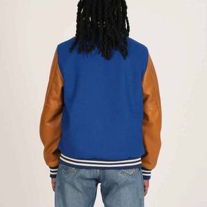 Ropa DEPORTIVA UNIVERSITARIA nuevo estilo hombres Varsity chaquetas Color sólido lana con manga de cuero chaqueta de béisbol ropa de hombre chaquetas - Product Image 6