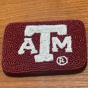 Orange white <b>Colour</b> High Quality Cowboy Beaded Pouch Handcrafted Western Mini Coin Purse Zipper Closure <b>Canvas</b> Material - Product Image 2