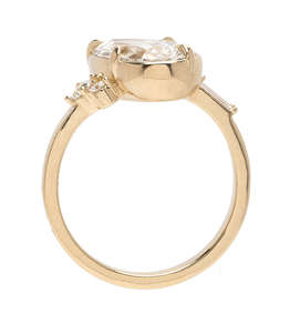 Bague de fiançailles solitaire en diamant CVD de laboratoire 1,50 CTW, coupe ovale VS1, alliance en or 14 carats sertie de griffes, bijoux de mariage raffinés pour femme - Product Image 2