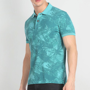 Cuello alto de algodón 100% para hombre para camisetas de polo Ropa de calle de punto antiarrugas con patrón sólido Servicio OEM Precio al por mayor - Product Image 2