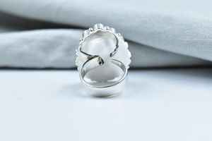 Handmade Black Onyx Mojave Turquoise Sterling <b>Silver</b> Bezel Setting Checkered Adjustable <b>Statement</b> <b>Ring</b> for Women Wedding Party - Product Image 2