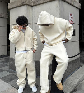 ชุดกีฬาแบบยูนิเซ็กซ์ทรงปกติสำหรับฤดูหนาว สีพื้นเรียบ ผ้าเทอร์รี่คอตตอน 400 GSM น้ำหนักเบา รับผลิตตามสีที่ต้องการ บริการ OEM - Product Image 4