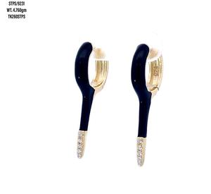 100% 925เงินสเตอร์ลิงต่างหูแบบห่วงขนาดเล็กทำจากเพทายเพชรที่เรียบง่ายไม่แพ้เงิน - Product Image 1