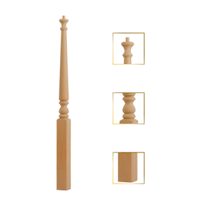 Postes Newel de madera maciza elegantes de alta calidad, muebles de escalera tradicionales para decoración clásica del hogar, piezas de escaleras interiores - Product Image 2