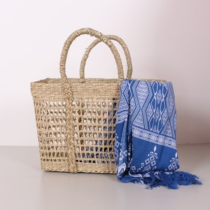กระเป๋าชายหาดทรงสี่เหลี่ยมมีหูหิ้วผักตบชวาสไตล์วินเทจเป็นมิตรต่อสิ่งแวดล้อมสำหรับทุกฤดูกาล - Product Image 3