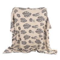 Housse de couette en mousseline de coton turc surdimensionnée à motif de feuilles, jetés de lit Queen/King, broderie de logo personnalisée, couvre-lits et couvertures