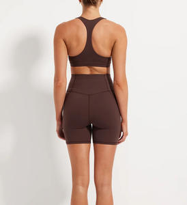 Custom Logo Women's Compression Fit Stretch Fabric <b>Yoga</b> <b>Shorts</b> Breathable Workout <b>Shorts</b> with OEM/ODM Service Seamless Design - Product Image 2