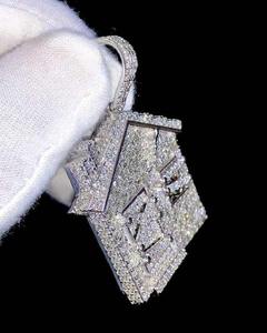 Pendentif Fleur Rose Personnalisé en Moissanite et Diamants Sertis, Bijoux Hip Hop pour Femme, Design Floral, Qualité VVS, Coupe Excellente, Bling N - Product Image 6