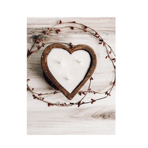 Velas de tazón de masa de madera hechas a mano para velas en forma de corazón, mesa de granja, soporte de vela, proveedor de diseño - Product Image 5