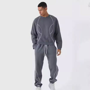 Survêtement personnalisé d'hiver 100% coton de haute qualité pour hommes avec tissu GSM respirant Panneau de taille élastique Design Jogger Sweatsuit - Product Image 5
