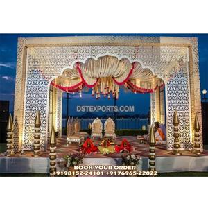 Mandap de Diseño con Corte Láser para Bodas al Aire Libre, Mandap de Fibra con Corte Láser, Último Modelo de Mandap de Metal con Corte Láser, Decoración Jali, EE. UU. - Product Image 1